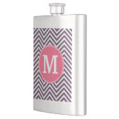 Girly Chevron Pattern met monogram - Roze Paars Flacon (Links)