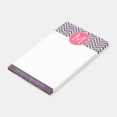 Girly Chevron Pattern met monogram - Roze Paars Post-it® Notes (Schuin)