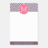 Girly Chevron Pattern met monogram - Roze Paars Post-it® Notes (Voorkant)