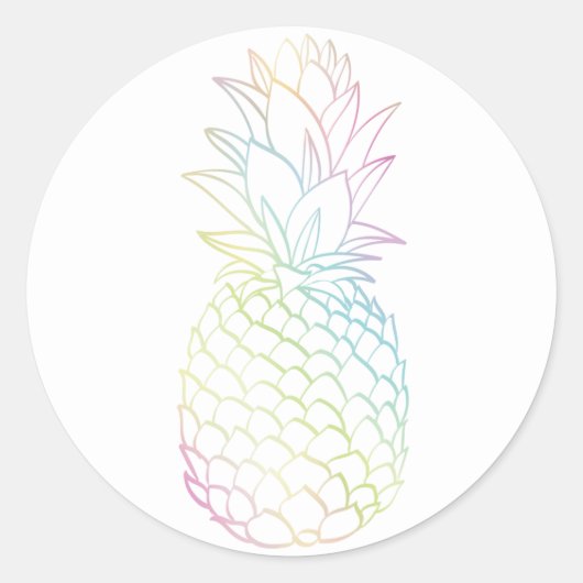Girly Chic Ananas Ombre Rainbow Envelope Seal Ronde Sticker (Voorkant)