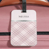 Girly Chic and Soft Pink Plaid Travel Gear Bagagelabel