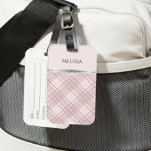 Girly Chic and Soft Pink Plaid Travel Gear Bagagelabel