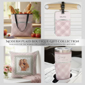 Girly Chic and Soft Pink Plaid Travel Gear Bagagelabel
