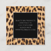 girly chic beauty kapsalon SPA luipaardprint Vierkante Visitekaartje (Achterkant)