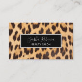 girly chic beauty kapsalon SPA luipaardprint Visitekaartje (Voorkant)