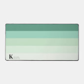 Girly Chic Blauwgroen Groen Ombre Classic Monogram Bureaumat (Voorkant)