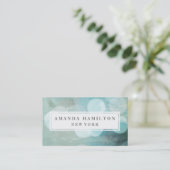 Girly Chic blue Bokeh Glitter Mode & Beauty Visitekaartje (Staand voorkant)