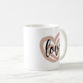Girly Chic Blush Pink Heart Love Coffee Mok (Voorkant rechts)