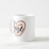 Girly Chic Blush Pink Heart Love Coffee Mok (Voorkant links)