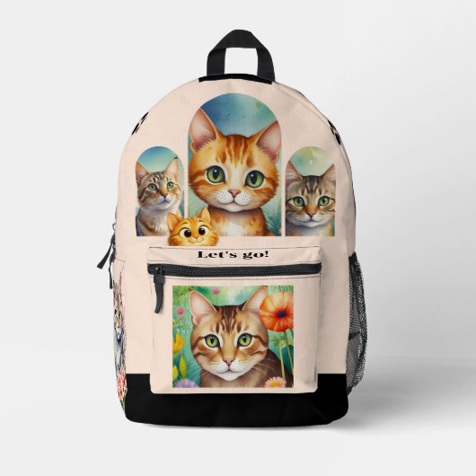 Girly Chic Crazy Cat Lady Bedrukte Rugzak (Voorkant)