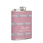 Girly Chic Elegant Diamant Parel Bruidsmeisje Heupfles (Rechts)