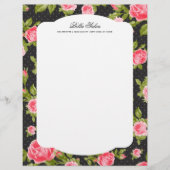 Girly Chic Elegant  Floral Rozen Border (Voorkant)