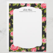 Girly Chic Elegant  Floral Rozen Border (Voorkant / Achterkant)