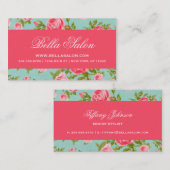 Girly Chic Elegant  Floral Rozen Visitekaartje (Voorkant / Achterkant)