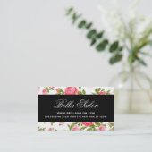 Girly Chic Elegant  Floral Rozen Visitekaartje (Staand voorkant)