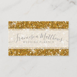 Girly Chic Faux Gold Glitter Script Swashes Visitekaartje