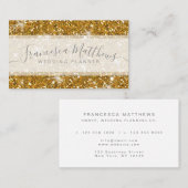 Girly Chic Faux Gold Glitter Script Swashes Visitekaartje (Voorkant / Achterkant)