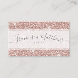 Girly Chic Faux Roos Gold Glitter Script Sparkle Visitekaartje