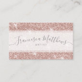 Girly Chic Faux Roos Gold Glitter Script Sparkle Visitekaartje (Voorkant)