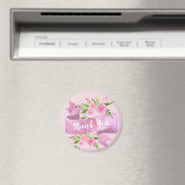 Girly  Chic Floral Blush Pink Rose Dank je Magneet (Insitu (Vaatwasser))