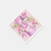 Girly  Chic Floral Blush Pink Rose Dank je Servet (Hoek)
