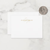 Girly Chic Geel Goud 2 Script Monorgram Notitiekaartje (Voorkant / Achterkant in situ)