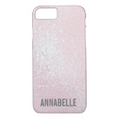 Girly chic glossy licht roze gepersonaliseerd Case-Mate iPhone case (Achterkant)