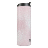 Girly chic glossy shine licht roze gepersonaliseer thermosbeker (Gedraaid links)