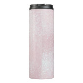 Girly chic glossy shine licht roze gepersonaliseer thermosbeker (Achterkant)