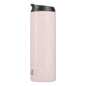 Girly chic glossy shine roze gepersonaliseerd thermosbeker (Geroteerd rechts)