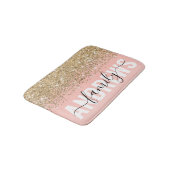 Girly Chic Gold Confetti Pink Gradient Monogram Badmat (Gekanteld)