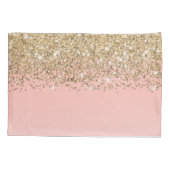 Girly Chic Gold Confetti Pink Gradient Monogram Kussensloop (Achterkant)