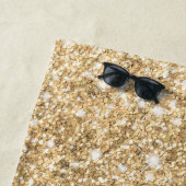 Girly Chic Gold Confetti Pink Gradient Monogram Strandlaken (In situ)