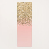 Girly Chic Gold Confetti Pink Gradient Monogram Yogamat (Achterkant)