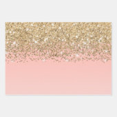 Girly Chic Gold Confetti roze gradiënt ombre Inpakpapier Vel (Voorkant 3)