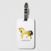 Girly Chic Gold en Celestial Unicorn gepersonalise Bagagelabel (Voorkant (verticaal))