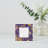 ** Girly Chic Gold Paarse Marmeren Haar Make-up Vierkante Visitekaartje (Staand voorkant)