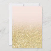 Girly chic goud glitter ombre roze baby shower kaart (Achterkant)