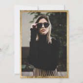 Girly chic gouden rand script foto Sweet 16 Kaart (Achterkant)