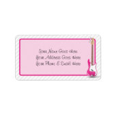 Girly Chic Hot Roze Elektrische Gitaar Witte Strep Etiket (Voorkant)