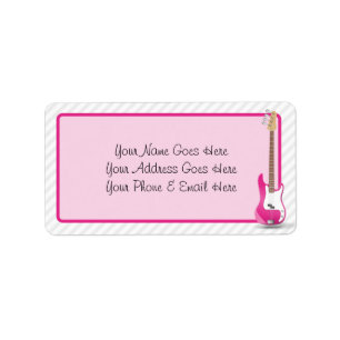 Girly Chic Hot Roze Elektrische Gitaar Witte Strep Etiket