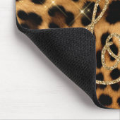 Girly Chic Leopard Gold Glitter Liefde Muismat (Hoek)
