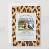Girly Chic Leopard Print Afstudeerfeest Kaart (Voorkant)