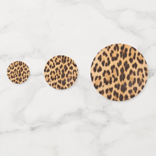 Girly Chic Leopard Print Juichen Gelukkige Verjaar Confetti (Achterkanten)