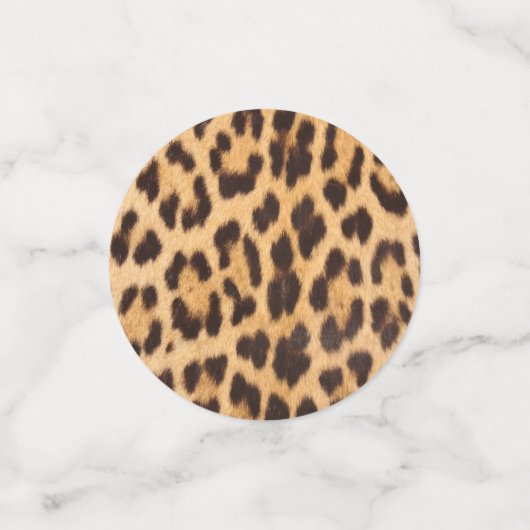 Girly Chic Leopard Print Juichen Gelukkige Verjaar Confetti (Kleine voorkant)