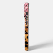 Girly Chic Leopard Roze Goud Glitter Liefde Case-Mate iPhone Case (Achterkant / Links)