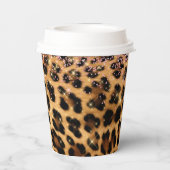 Girly Chic Leopard Roze Goud Glitter Liefde Papieren Bekers (Achterkant)