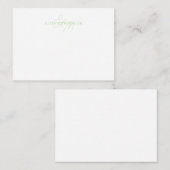 Girly Chic Licht Groen Script Monogram Notitiekaartje (Voorkant / Achterkant)