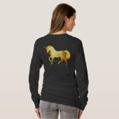 Girly & Chic Luxury Gold Foil Unicorn - Gepersonal T-shirt (Achterkant volledig)