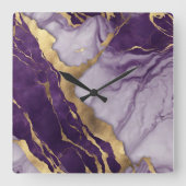 Girly Chic Minimalistisch Scandinavisch Paarse Mar Vierkante Klok (Voorkant)